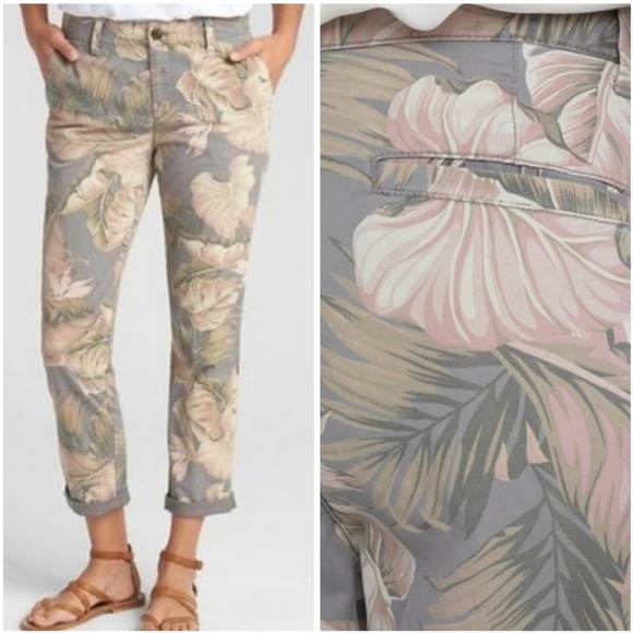 GAP Pants - GAP Girlfriend Chino Tropical Floral Pants